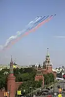 The sky over the Moscow Kremlin