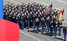 An element of the 18th Infantry Regiment, wearing ASUs, representing the United States at the 2010 Moscow Victory Day Parade