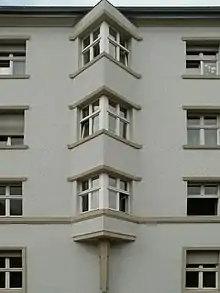 Triangular oriel windows in Hellwigstrasse, Saarbrücken, Germany, 1927