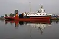 Saturn being repainted in the James Watt Dock, Greenock