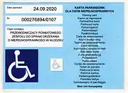 European disabled parking permit(Polish version pictured)