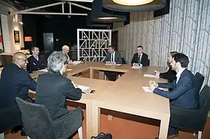 Tripartite meeting of the three main Basque institutional representatives with peace broker Ram Manikkalingam