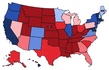 Map of states by PVI (as of the 2020 election)