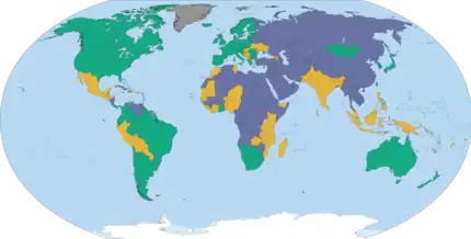 Country ratings from Freedom House's Freedom in the World survey for 2022