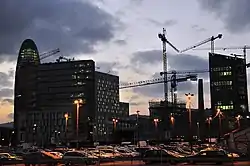 View of construction in Poblenou, Barcelona, resulting from the 22@ urban renewal plan.