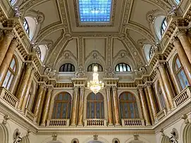 Beaux-Arts aka Eclectic - Interior of the Old National Bank of Romania Palace, Bucharest, 1883–1900, by Joseph-Marie Cassien Barnard and Albert Galleron, assisted by Grigore Cerkez and Constantin Băicoianu