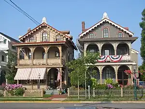 Many Victorian-era buildings in the Cape May Historic District, New Jersey