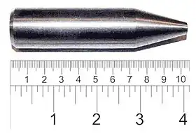 The DU penetrator of a 30×173 mm round used in the GAU-8