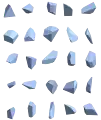 3D Voronoi mesh of 25 random points convex polyhedra pieces