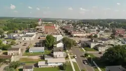 A view of the city of Jackson, Ohio looking south along Main St.