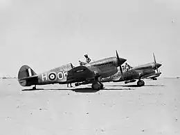 Fighter aircraft parked in the desert