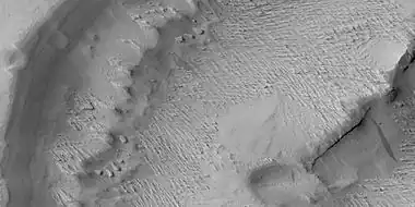 Close view of layers from previous image,  as seen by HiRISE under HiWish program