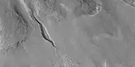 Closer view of previous image of a gully, as seen by HiRISE under HiWish program