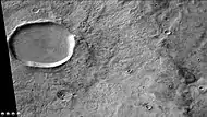 Wide view of concentric crater fill, as seen by CTX  Location is the Phaethontis quadrangle.