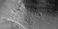 Close view of layers in mesa, as seen by HiRISE under HiWish program