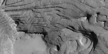 Close view of layers, as seen by HiRISE under HiWish program