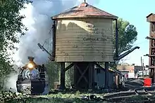 Cumbres & Toltec train in downtown Chama.