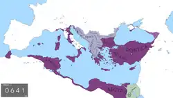 The Byzantine Empire after the death of Emperor Heraclius