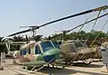 Two Bell 205/206/UH-1 general-purpose helicopters in the IAF Museum at Hatzerim Airbase