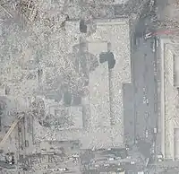 Closeup of WTC 5's remains from the air.