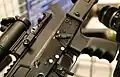 The ambidextrous fire selector, push-button magazine release and ejection port of the first prototype of the AK-12