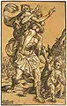 Ludolph Buesinck, Aeneas carries his father, German style, with line block and brown tone block