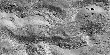 Close views of mantle, as seen by HiRISE under HiWish program