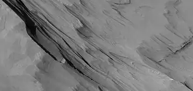 Close view of layers, as seen by HiRISE under HiWish program