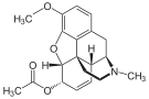 Chemical structure of 6-monoacetylcodeine.