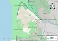 Map of environmentally protected areas in Le Touquet