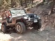 Modified Jeep Wrangler off roading