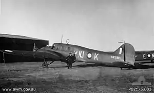 A No. 73 Squadron Anson at Nowra in 1944