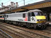 90049 in original Freightliner grey livery at Ipswich in 2003