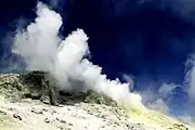 Sulfuric deposits near Damavand Summit, Mazandaran Province, Iran