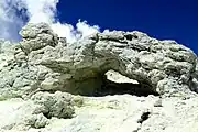 Sulfuric deposits near Damavand Summit, Mazandaran Province, Iran