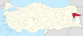 Location of the province within Turkey