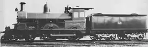 Black and white photo of an AA Class Locomotive