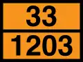 An ADR plate that displays Hazard identification number (top) and UN number (bottom).