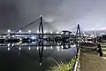 ANZAC Bridge at night from Glebe Point.