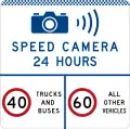 (G6-327-3) Speed Camera (24 Hours) (Speed Limits per Category) (used in New South Wales)