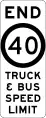 (R4-220) End of Truck and Bus Speed Limit (used in New South Wales)