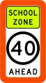 (R4-Q03) School Zone Ahead (used in Queensland)