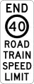 (R4-Q06) End of Road Train Speed Limit (used in Queensland)