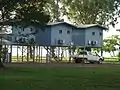 Raised cabins at caravan park near the beach