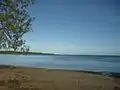 Coastal beach and bay near Wallaby Island