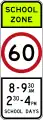 (R4-V106) 60 km/h Speed Limit School Zone (used in Victoria)