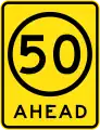 (R4-V108) 50 km/h Speed Limit Ahead (used in Victoria)