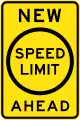 (R4-V111) New Speed Limit Ahead (used in Victoria and Western Australia)