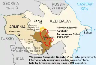 Map of the Nagorno-Karabakh conflict