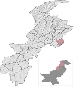 Abbottabad District (red) in Khyber Pakhtunkhwa